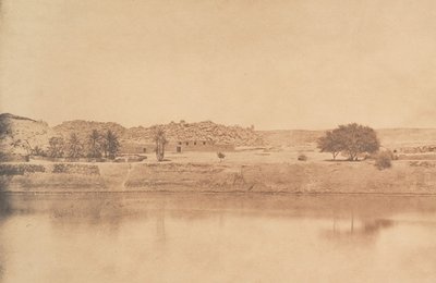 Vista tomada al Este de Philae - Pueblo de Abou-Kouli, Ruta de Assouan, 1849-50 de Maxime Du Camp