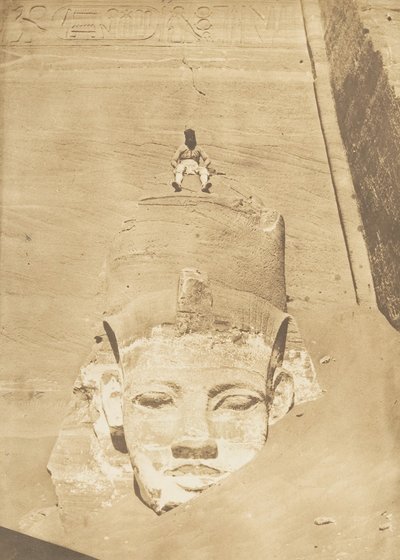 Coloso más occidental del Templo de Re, Abu Simbel, 1850 de Maxime Du Camp