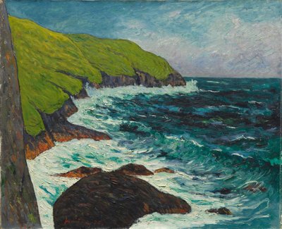 Los acantilados en Beg-ar-Fry, Saint-Jean-du-Doigt, 1895 de Maxime Emile Louis Maufra