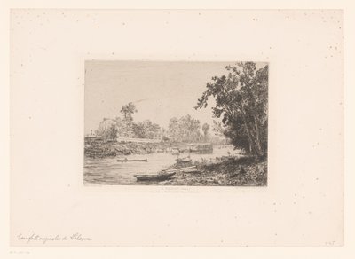 Vista del Sena en Neuilly
À Neuilly (Seine) (título en el objeto) de Maxime François Antoine Lalanne