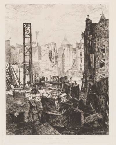 Demolición para la apertura del Boulevard St. Germain, 1862 de Maxime Lalanne
