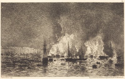 Incendio en el puerto de Burdeos de Maxime Lalanne