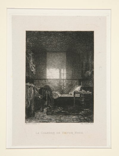 El dormitorio de Víctor Hugo, pl. 11 de la suite En Victor Hugo (Victor Hugo). de Maxime Lalanne
