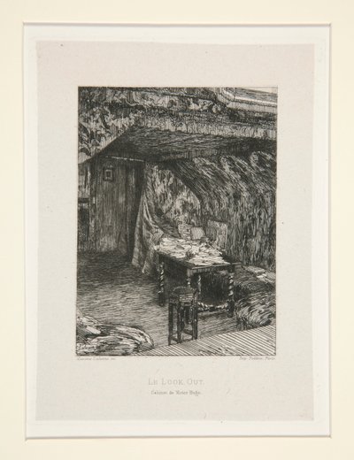 Le look out, cabinet de Victor Hugo (El puesto de vigilancia, el despacho de Victor Hugo), pl. 9 de la suite Chez Victor Hugo (Victor Hugo de Maxime Lalanne
