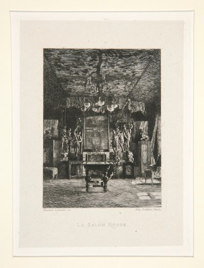 Le salon rouge (La habitación roja), pl. 5 de la suite Chez Victor Hugo (Victor Hugo de Maxime Lalanne