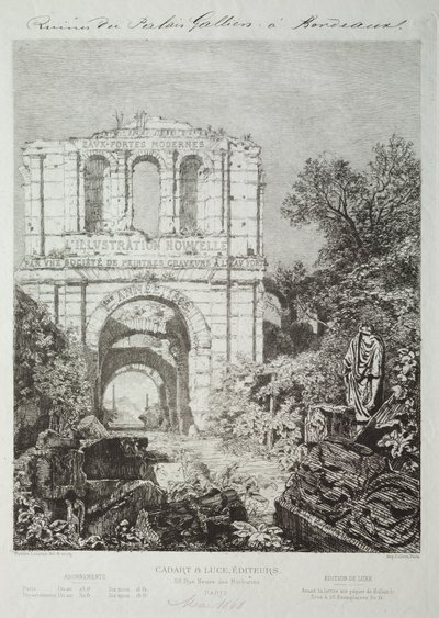 Ruinas del Palacio de Gallien en Burdeos, 1866-1868 de Maxime Lalanne
