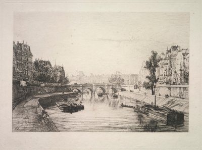 Vista desde el Puente de St. Michel, 1865 de Maxime Lalanne