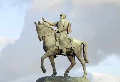 Estatua ecuestre de Joseph Joffre (1852-1931), militar, mariscal de Francia, comandante francés en la batalla del Marne durante la Primera Guerra Mundial, escultura de bronce de Maxime Real del Sarte (1888-1954), de Maxime Real del Sarte