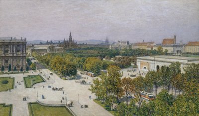 Vista del Ring hacia el ayuntamiento y el parlamento de Maximilian Suppantschitsch