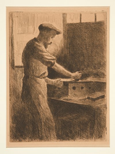 Auguste Delatre en el trabajo (August Delatre en el trabajo) de Maximilien Luce