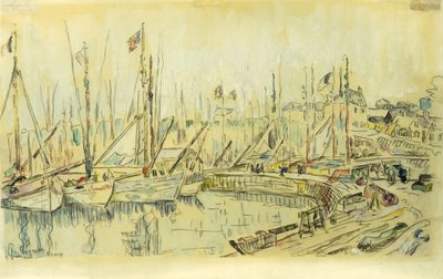 Barcazas en el Sena de Maximilien Luce