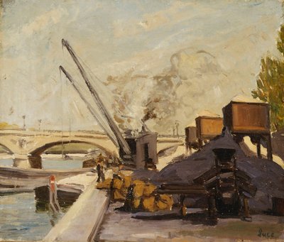 Grúas en el Sena de Maximilien Luce