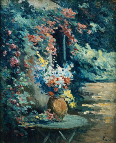 Flores en un paisaje de Maximilien Luce