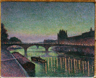 El Louvre y el Puente del Carrousel, efecto de noche de Maximilien Luce