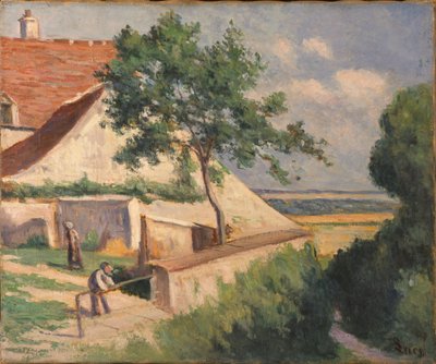 Rolleboise, detrás de la iglesia de Maximilien Luce