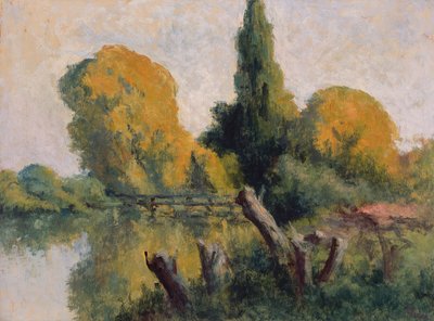Rolleboise, Pequeño brazo del Sena en otoño de Maximilien Luce