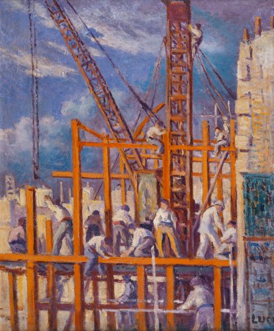 Los sitios de construcción de París, Boulevard de la Madeleine de Maximilien Luce