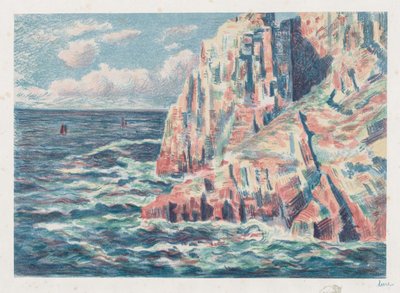 El mar en Camaret, Las rocas rojas, 1895 de Maximilien Luce