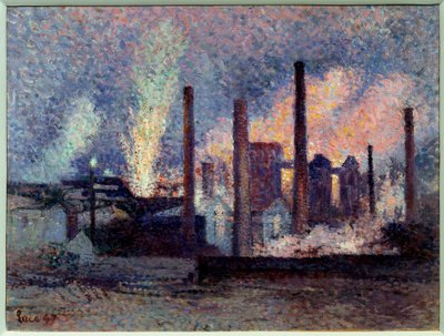 Vista de las acerías en Charleroi, Bélgica de Maximilien Luce