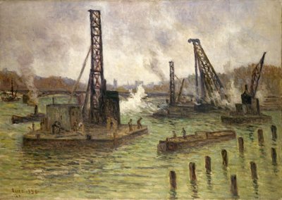 Obras en el Sena, Pont des Saints-Pères de Maximilien Luce