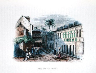 Calle de Cayena, Guayana Francesa, ilustración de 