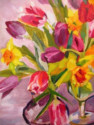 Coloridas flores de primavera de Maxine Shore