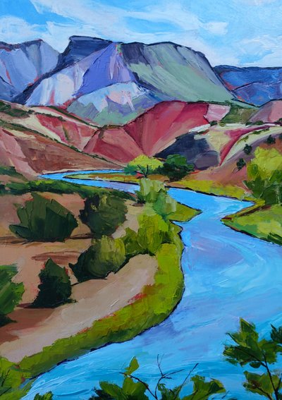 El colorido valle del río de Maxine Shore