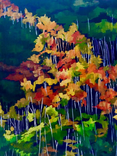 Un bosque otoñal lleno de colorido de Maxine Shore