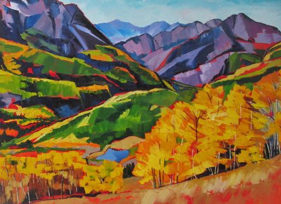 Las montañas en otoño, llenas de colorido de Maxine Shore