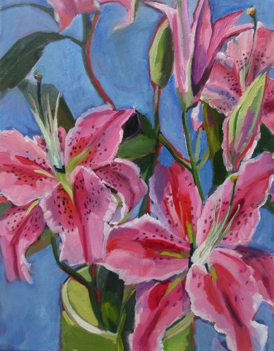 Lirios de color rosa intenso de Maxine Shore