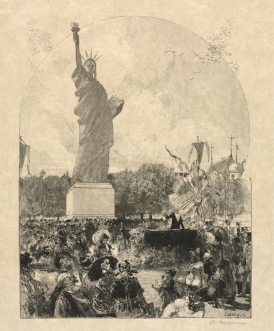 La libertad iluminando el mundo, ofrecida a la ciudad de París por los estadounidenses, 1885 de May 30 Publiished in Le Monde