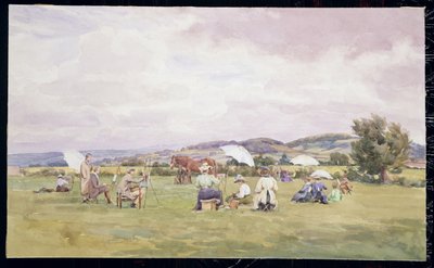 A Sketching Party on the Cotswolds, c.1910 (acuarela sobre papel) de May Francis