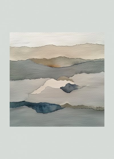 Capas de montaña en tonos apagados de May Hilma