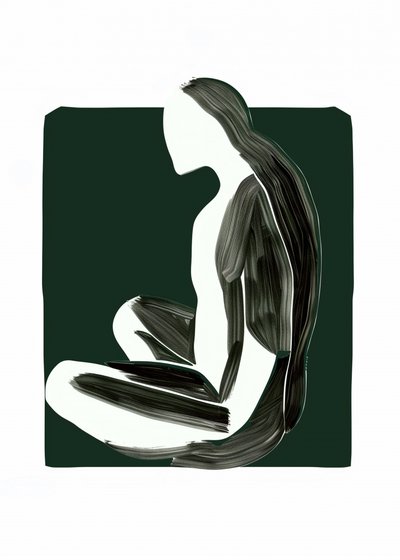 Figura sentada en silencio de May Hilma