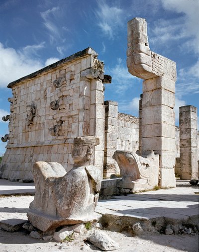 Entrada del templo de los guerreros, 750-1200 de Mayan