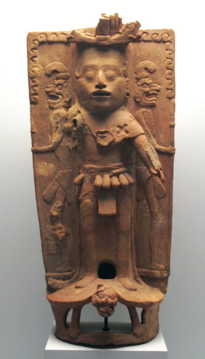Incensario en forma del dios del maíz sobre una tortuga, Península de Yucatán Norte, período Posclásico, 900-1000 d.C. de Mayan