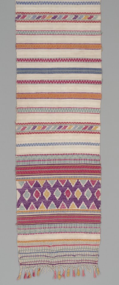 Tela ceremonial, c.1905-35 (algodón y seda) de Mayan Mayan