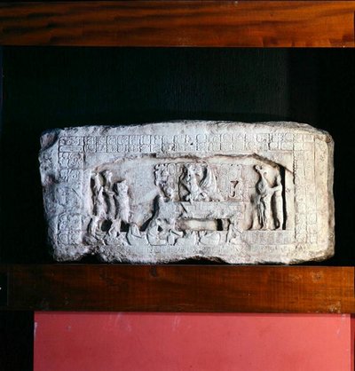 Dintel 3 de Piedras Negras, Petén, Guatemala, Periodo Clásico Tardío (600-900 d.C.) de Mayan Mayan
