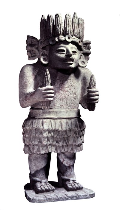 Civilización precolombina: estatua maya que representa al dios de las doncellas de Mayan Mayan