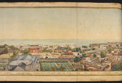 Sección de un panorama de Delhi de Mazar or Mazhar Ali Khan
