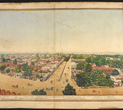 Sección de un panorama de Delhi de Mazar or Mazhar Ali Khan