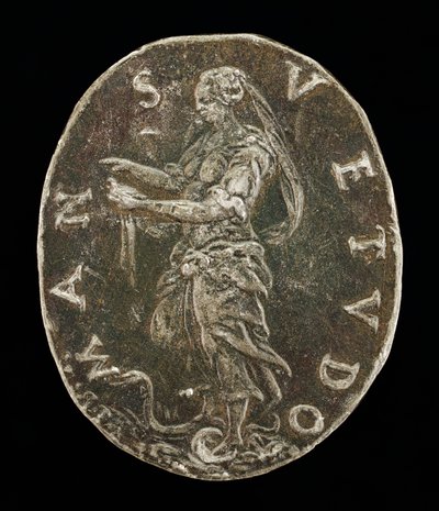 Gentileza de pie sobre una serpiente [reverso] de Medallist T.R.