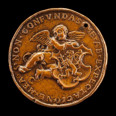 Putto sosteniendo armas de Vitry [reverso], 1518 de Medallist of 1518