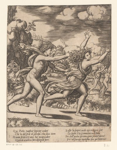 Apolo persigue a Daphne Historia de Apolo y Dafne (título de la serie) de Meester van de Dobbelsteen