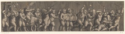 Frisón con procesión de amorcillos de Meester van de Dobbelsteen