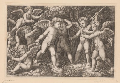 jugando putti Tapices del Papa (título de la serie) Tapezzerie de Papa (título de la serie) de Meester van de Dobbelsteen