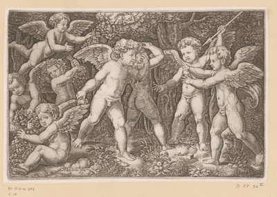 jugando putti Tapices del Papa (título de la serie) Tapezzerie de Papa (título de la serie) de Meester van de Dobbelsteen