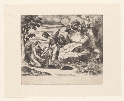 Venus envía a Psique a un pozo custodiado por dragones de Meester van de Dobbelsteen