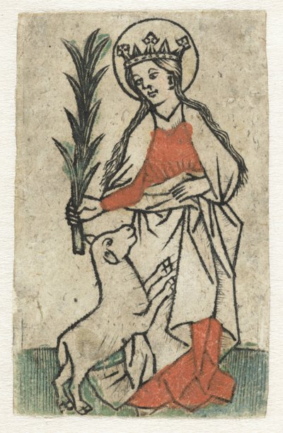 Santa Inés de Meester van de Olijfberg uit de Verzameling Dutuit