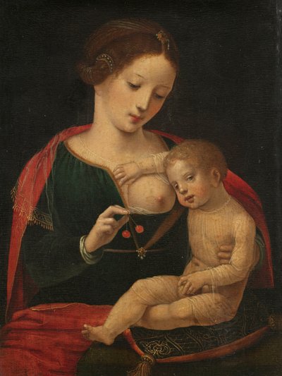 La Virgen y el Niño de Meester van de Vrouwelijke Halffiguren